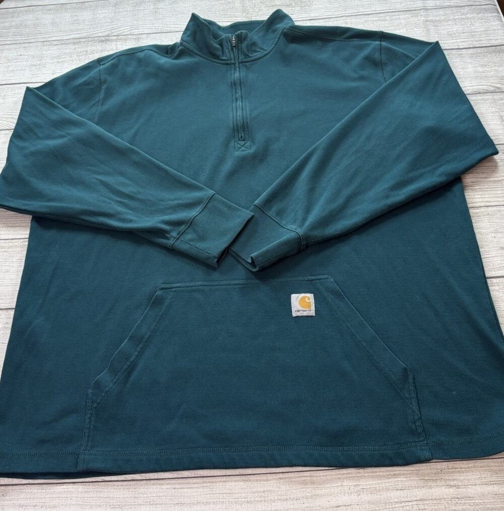 Carhartt Men's Relaxed Fit 1/4 Zip Pullover Mock Neck Long Sleeve Size 2XL